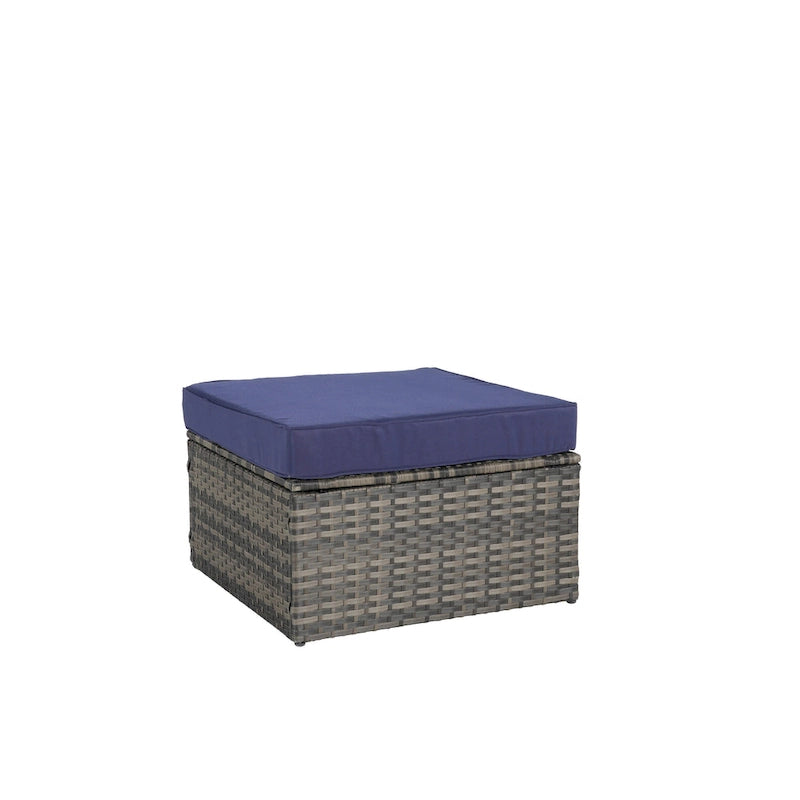 8 Piece Outdoor Patio Sofa Set, Sectional L- Shaped Patio Furniture Wicker Patio Conversation Set