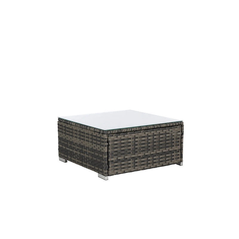 8 Piece Outdoor Patio Sofa Set, Sectional L- Shaped Patio Furniture Wicker Patio Conversation Set