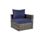 8 Piece Outdoor Patio Sofa Set, Sectional L- Shaped Patio Furniture Wicker Patio Conversation Set