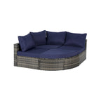 8 Piece Outdoor Patio Sofa Set, Sectional L- Shaped Patio Furniture Wicker Patio Conversation Set