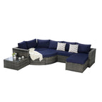 8 Piece Outdoor Patio Sofa Set, Sectional L- Shaped Patio Furniture Wicker Patio Conversation Set
