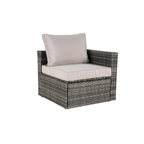 8 Piece Outdoor Patio Sofa Set, Sectional L- Shaped Patio Furniture Wicker Patio Conversation Set