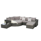 8 Piece Outdoor Patio Sofa Set, Sectional L- Shaped Patio Furniture Wicker Patio Conversation Set