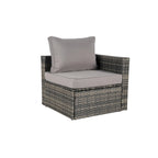 8 Piece Outdoor Patio Sofa Set, Sectional L- Shaped Patio Furniture Wicker Patio Conversation Set