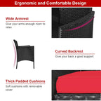 Costway Patio Rattan Conversation Set Seat Sofa Cushioned Loveseat - See Details