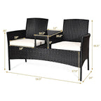 Costway Patio Rattan Conversation Set Seat Sofa Cushioned Loveseat - See Details