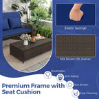 Costway Patio Rattan Daybed Wicker Loveseat Sofa with Multifunctional - See Details