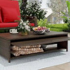 Costway Patio Rattan Daybed Wicker Loveseat Sofa with Multifunctional - See Details
