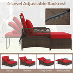 Costway Patio Rattan Daybed Wicker Loveseat Sofa with Multifunctional - See Details