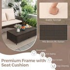 Costway Patio Rattan Daybed Wicker Loveseat Sofa with Multifunctional - See Details