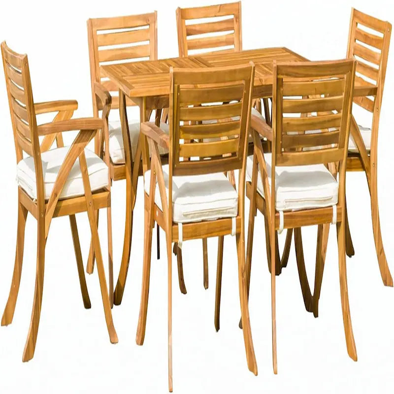 Outdoor 7 PIECE WOOD DINING SET,TEAK