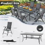 Foldable Patio Dining Set with Metal Table & Aluminum Chairs - Durable, All-Weather Furniture for Garden, Lawn & Patio. - N/A