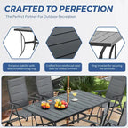 Foldable Patio Dining Set with Metal Table & Aluminum Chairs - Durable, All-Weather Furniture for Garden, Lawn & Patio. - N/A