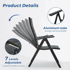 Foldable Patio Dining Set with Metal Table & Aluminum Chairs - Durable, All-Weather Furniture for Garden, Lawn & Patio. - N/A