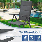 Foldable Patio Dining Set with Metal Table & Aluminum Chairs - Durable, All-Weather Furniture for Garden, Lawn & Patio. - N/A