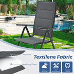 Foldable Patio Dining Set with Metal Table & Aluminum Chairs - Durable, All-Weather Furniture for Garden, Lawn & Patio. - N/A