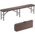 Costway 6 ft Plastic Folding Bench with 1320 LBS Capacity Handle & - See Details