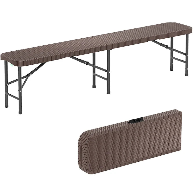 Costway 6 ft Plastic Folding Bench with 1320 LBS Capacity Handle & - See Details