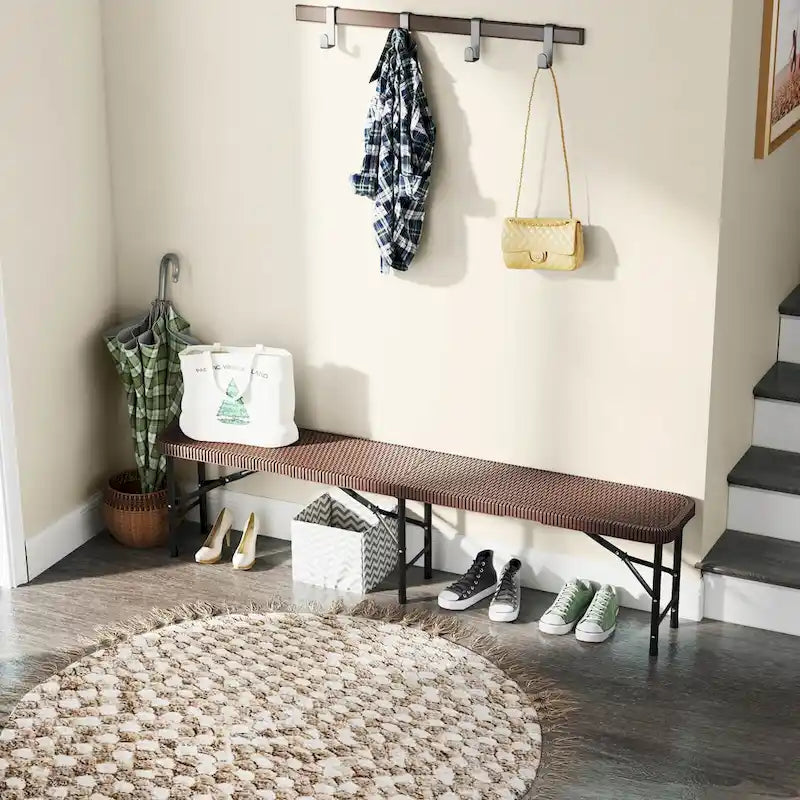 Costway 6 ft Plastic Folding Bench with 1320 LBS Capacity Handle & - See Details