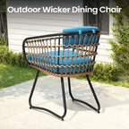 7PC Outdoor Set Aluminum Expandable Patio Dining Table with Rattan Chair