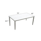 Outdoor Patio Aluminum 40X70 Two-Tone Table Top Rectangle Dining Table With Tapered Feet