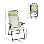 Outdoor Folding Patio Chairs Set of 2 with Adjustable Sling Back, Camping Chair with Removable Headrest for Beach, Garden