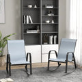 Metal Outdoor Rocking Chair, Steel Rocker Seating Outside for Front Porch, Garden, Patio, Backyard, 2PCS