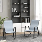 Metal Outdoor Rocking Chair, Steel Rocker Seating Outside for Front Porch, Garden, Patio, Backyard, 2PCS