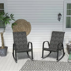 Metal Outdoor Rocking Chair, Steel Rocker Seating Outside for Front Porch, Garden, Patio, Backyard, 2PCS