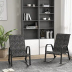 Metal Outdoor Rocking Chair, Steel Rocker Seating Outside for Front Porch, Garden, Patio, Backyard, 2PCS