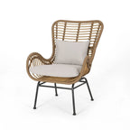 Wicker Patio Chair with Cushions (Set of 2)