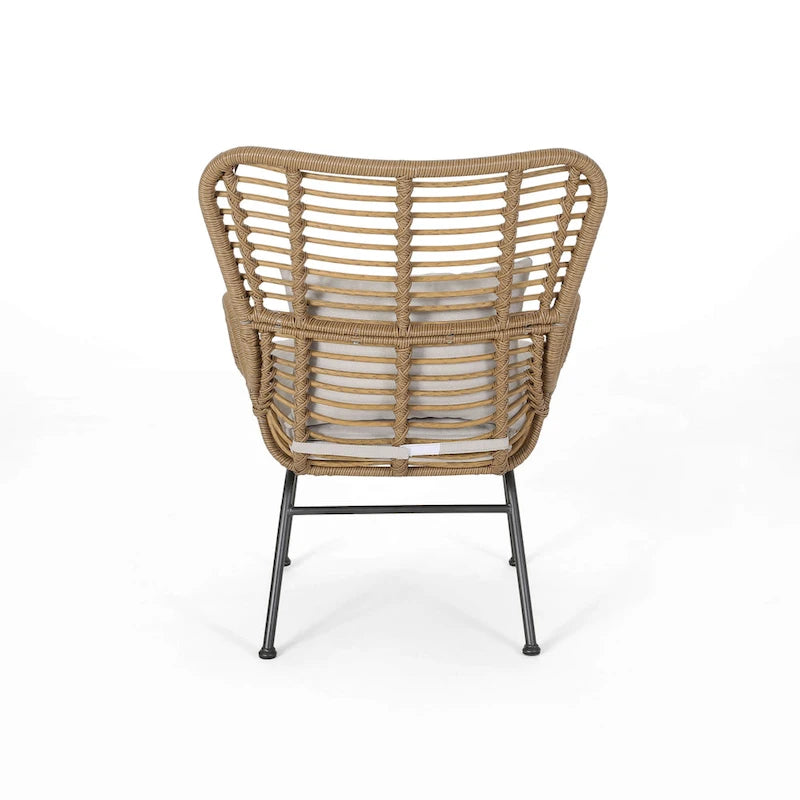 Wicker Patio Chair with Cushions (Set of 2)