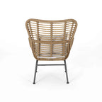 Wicker Patio Chair with Cushions (Set of 2)