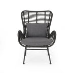 Wicker Patio Chair with Cushions (Set of 2)