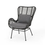 Wicker Patio Chair with Cushions (Set of 2)