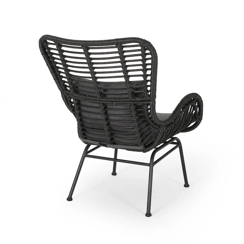 Wicker Patio Chair with Cushions (Set of 2)