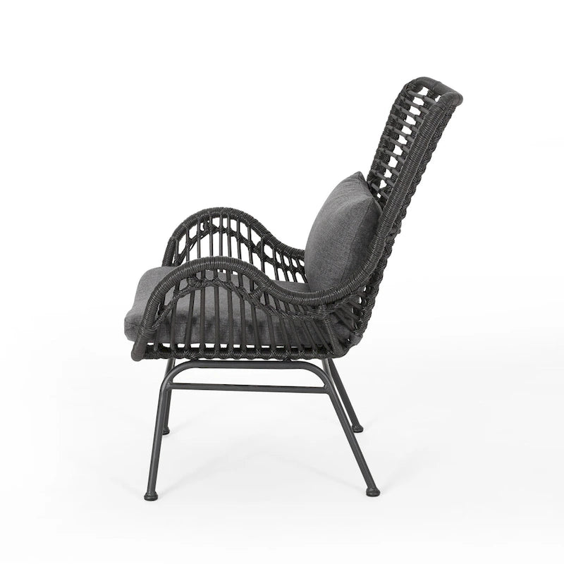 Wicker Patio Chair with Cushions (Set of 2)