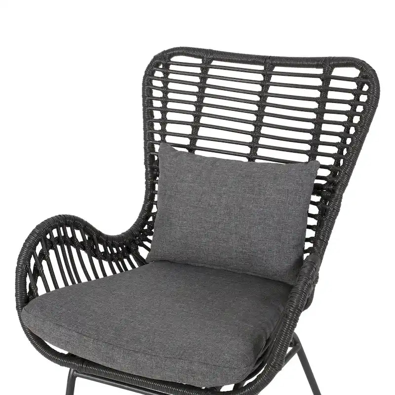Wicker Patio Chair with Cushions (Set of 2)