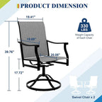 2PCS Outdoor Swivel Dining Chairs for Poolside Lawn Garden
