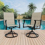 2PCS Outdoor Swivel Dining Chairs for Poolside Lawn Garden