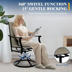 2PCS Outdoor Swivel Dining Chairs for Poolside Lawn Garden