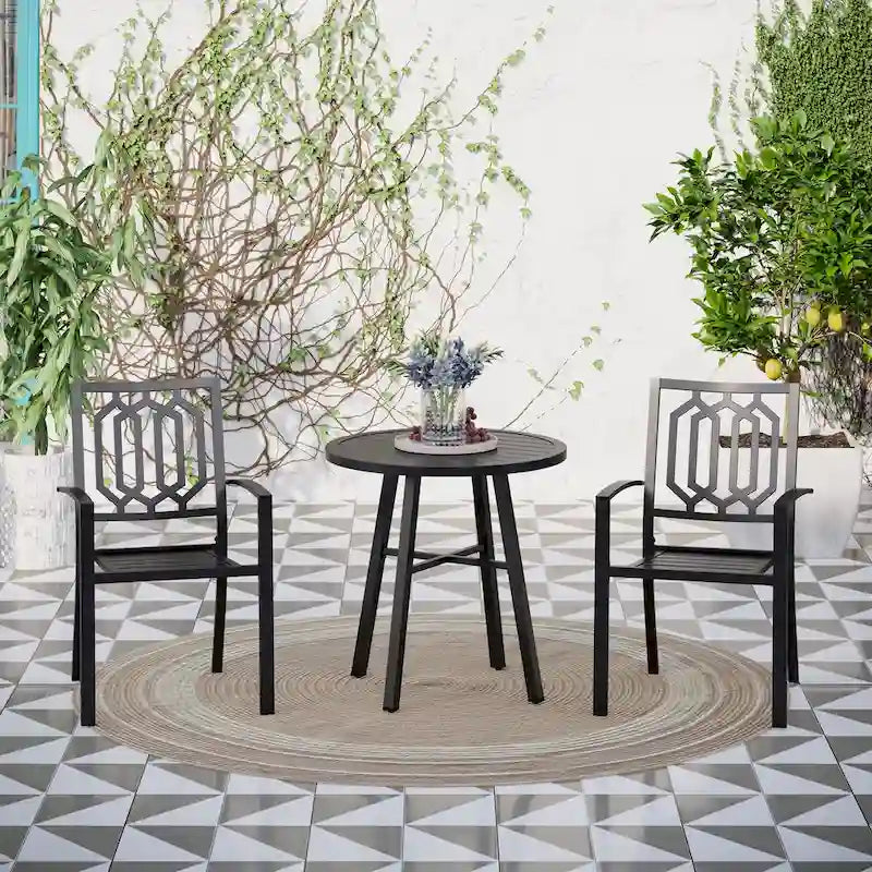 MAISON ARTS Metal Outdoor Patio Bistro Set 3 Pieces Dining Furniture