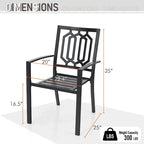 MAISON ARTS Metal Outdoor Patio Bistro Set 3 Pieces Dining Furniture