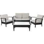 SAFAVIEH Outdoor Birka 4-Piece Patio Set - 48W x 26D x 28H