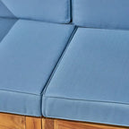 U-Shaped Outdoor Sectional Sofa Set 12-Piece with Fire Pit 8-Seater Acacia Wood