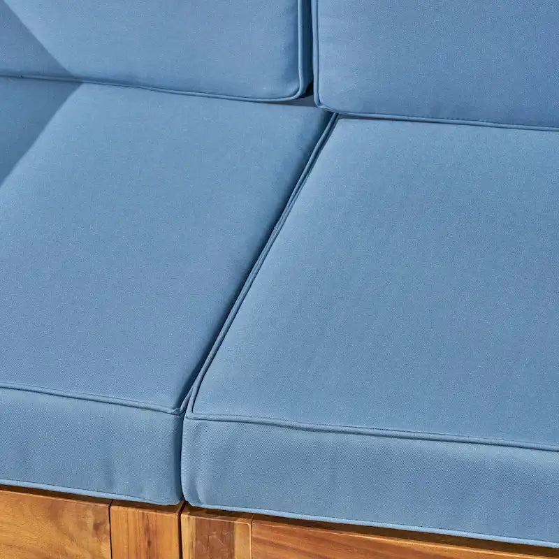 U-Shaped Outdoor Sectional Sofa Set 12-Piece with Fire Pit 8-Seater Acacia Wood