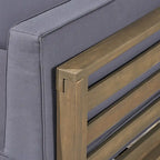 U-Shaped Outdoor Sectional Sofa Set 12-Piece with Fire Pit 8-Seater Acacia Wood