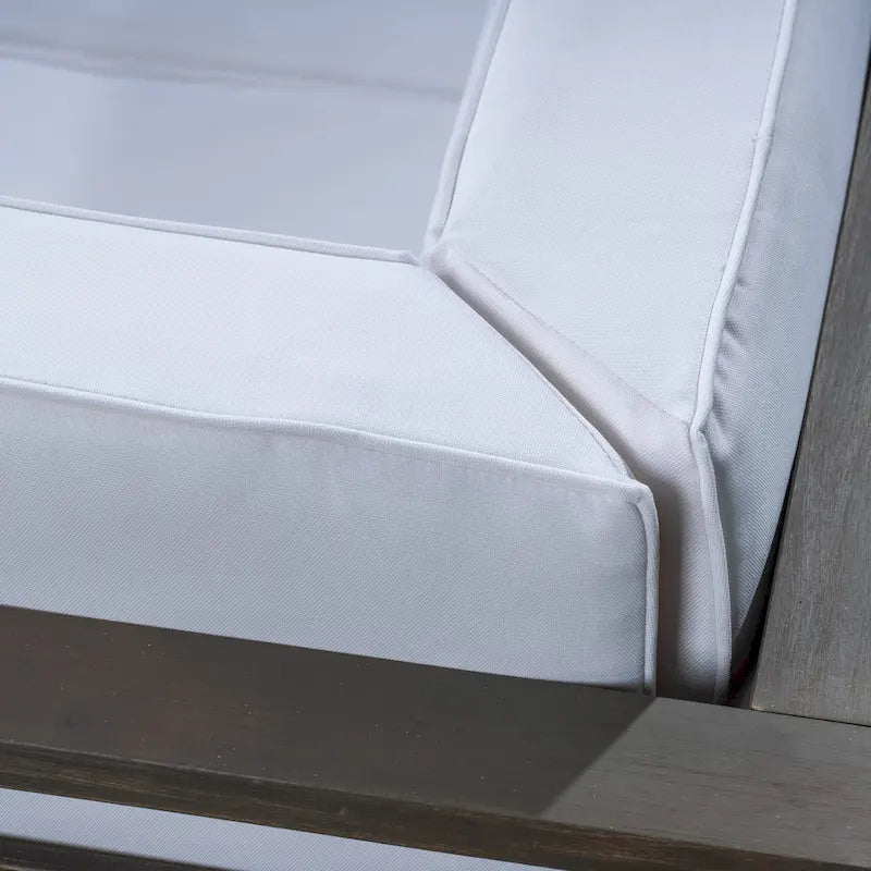 U-Shaped Outdoor Sectional Sofa Set 12-Piece with Fire Pit 8-Seater Acacia Wood