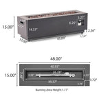 U-Shaped Outdoor Sectional Sofa Set 12-Piece with Fire Pit 8-Seater Acacia Wood