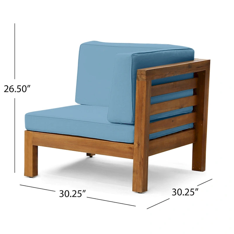 U-Shaped Outdoor Sectional Sofa Set 12-Piece with Fire Pit 8-Seater Acacia Wood